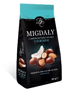 BC Migdały w czekoladzie mlecznej i białej z  Kokosem